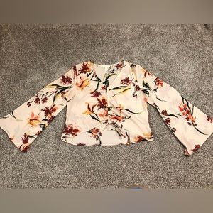 Leith Ruched Front Blouse Bell Sleeves